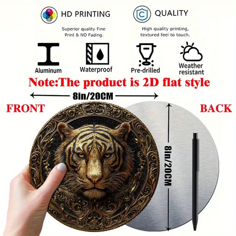 Enchanting Tiger Theme 3D Metal Wall Decor