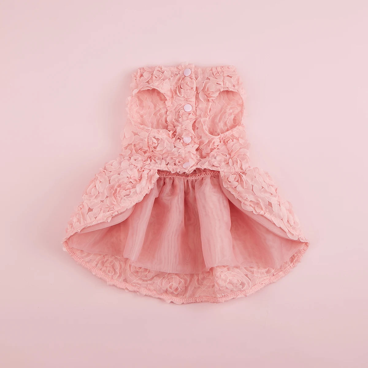 Dog Princess Dress Embroidered Flowers