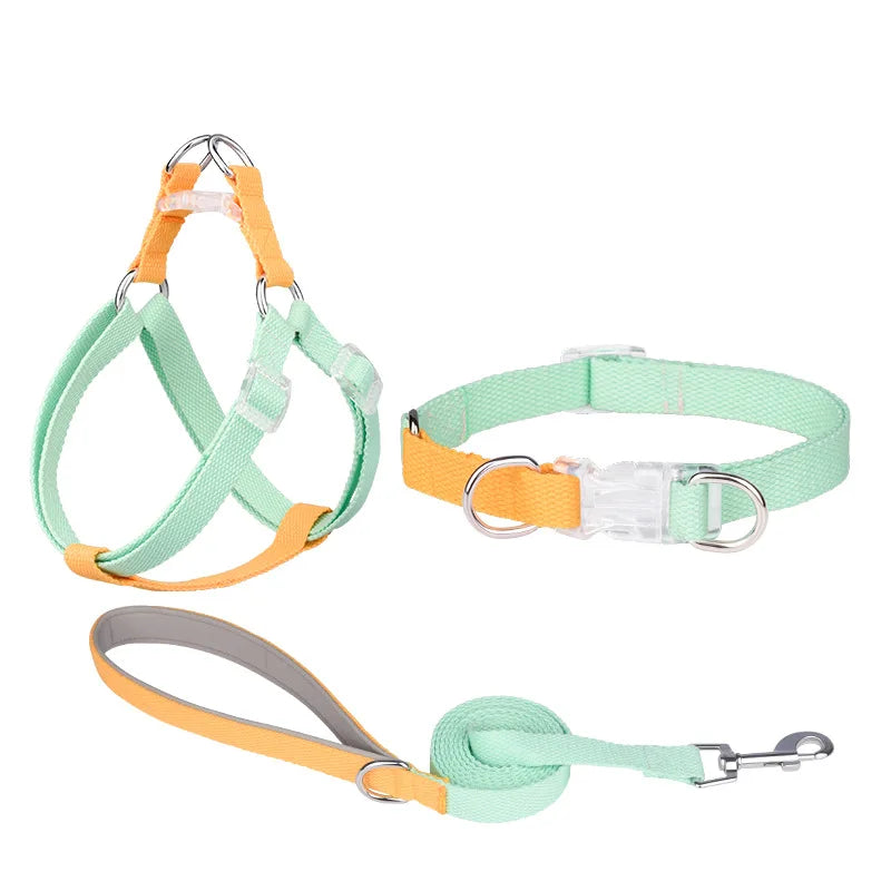 Dog Harness, Leash, Collar Set, No-Pull, Adjustable