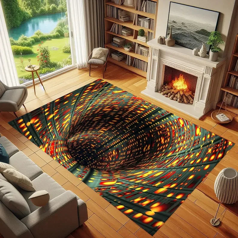 Holographic Floor Art Rug; 7 Designs & 4 Sizes