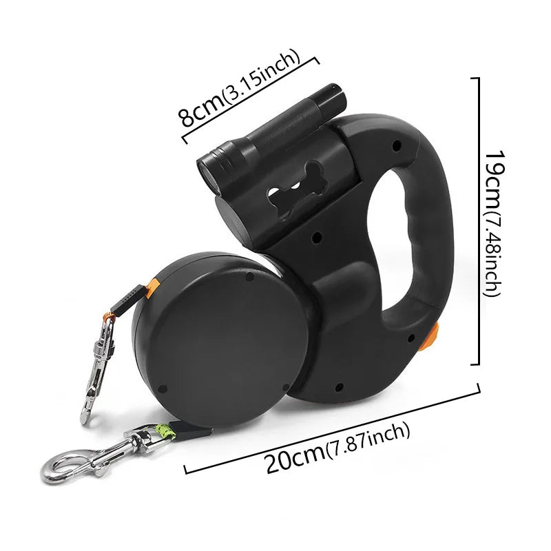 Double Head Automatic Retractable Dog Leash