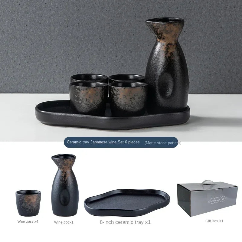 Handmade Japanese Style Sake Warmer & Cups