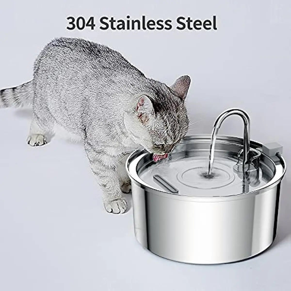 Automatic USB Pet Water Fountain; Stainless Steel