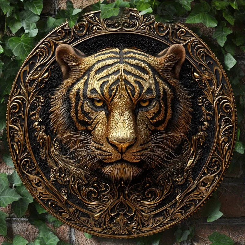 Enchanting Tiger Theme 3D Metal Wall Decor