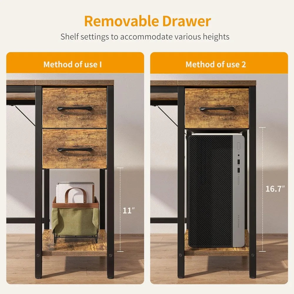 Desk with Two Drawers for Study and Writing