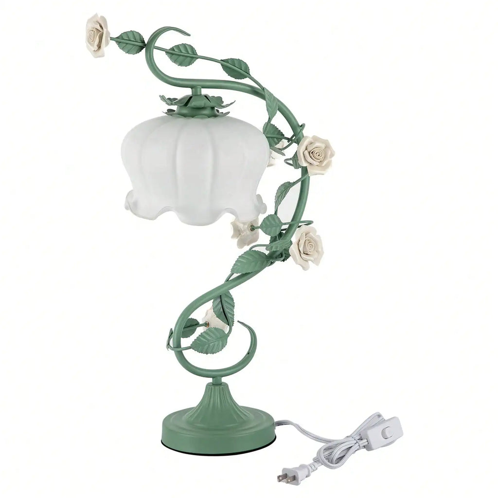 Stained Glass Flower Reading Lamp, 20" Tall