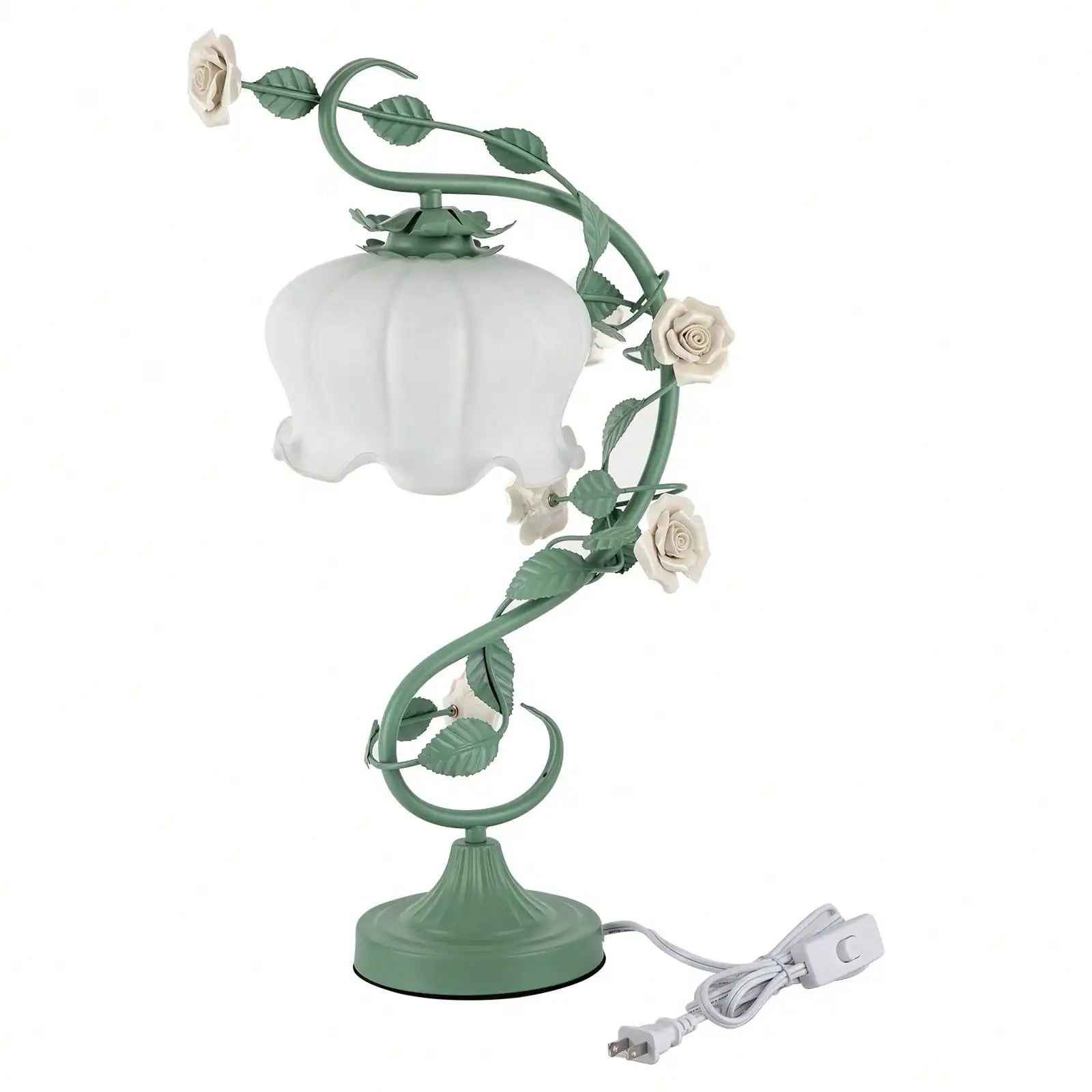 Stained Glass Flower Reading Lamp, 20" Tall