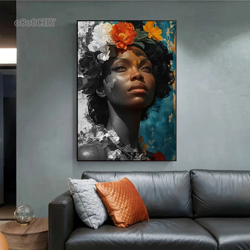 African Black Woman Wall Art Canvas Prints