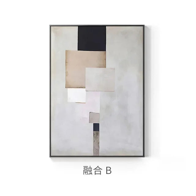 Minimalist Industrial Style Modern Abstract Canvas Artwork.