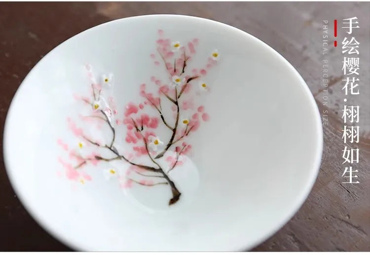 Japanese Style Ceramic Sakura Wine Sets, Handmade