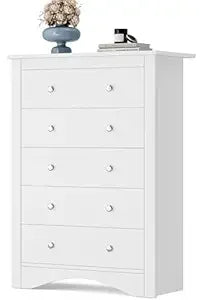 Contemporary 5-Drawer Dresser; Living Room TV Stand