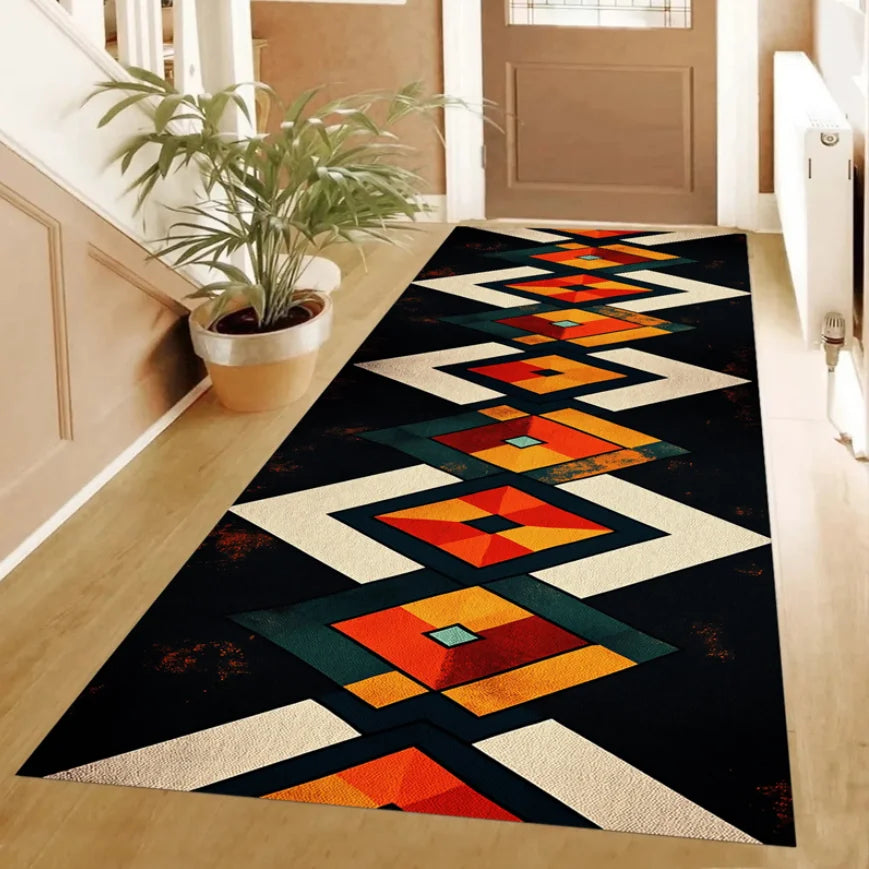 Mid-Century Runner, Geometric Leaf Design; 4 Designs, 2 Sizes