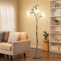 Art Deco Floral Floor Lamp, Flexible Arm
