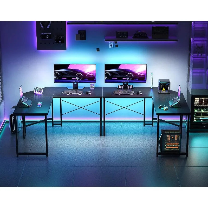L-Shaped Space Saving Corner Workstation or Gaming Desk