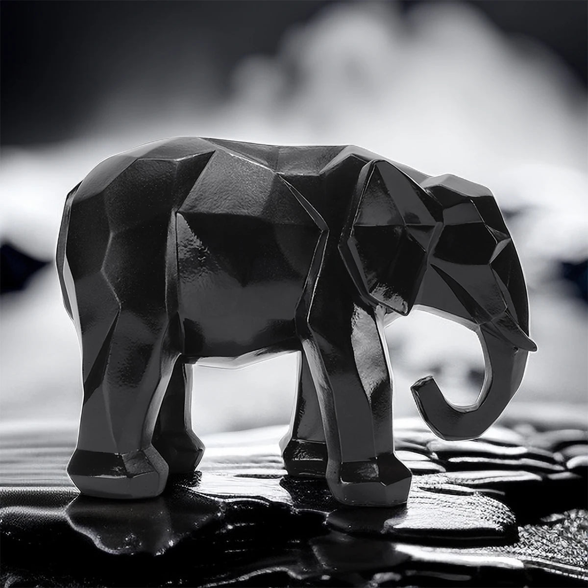 Handcrafted 3D Elephant Sculpture; Unique Gift