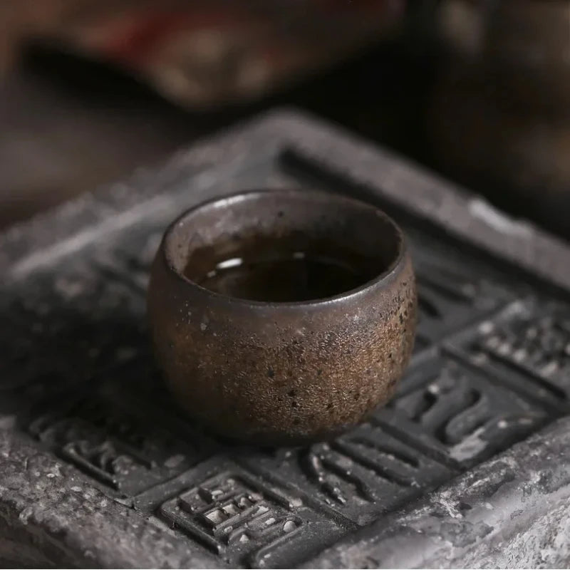 Japanese Ceramic Stoneware Tea Cup; Handmade Vintage