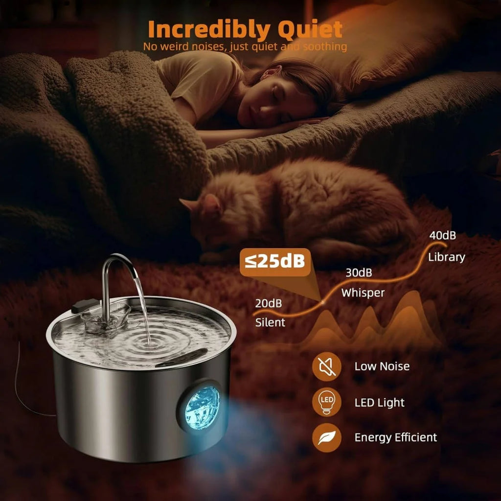 Stainless Steel Auto Pet Water Fountain;108oz