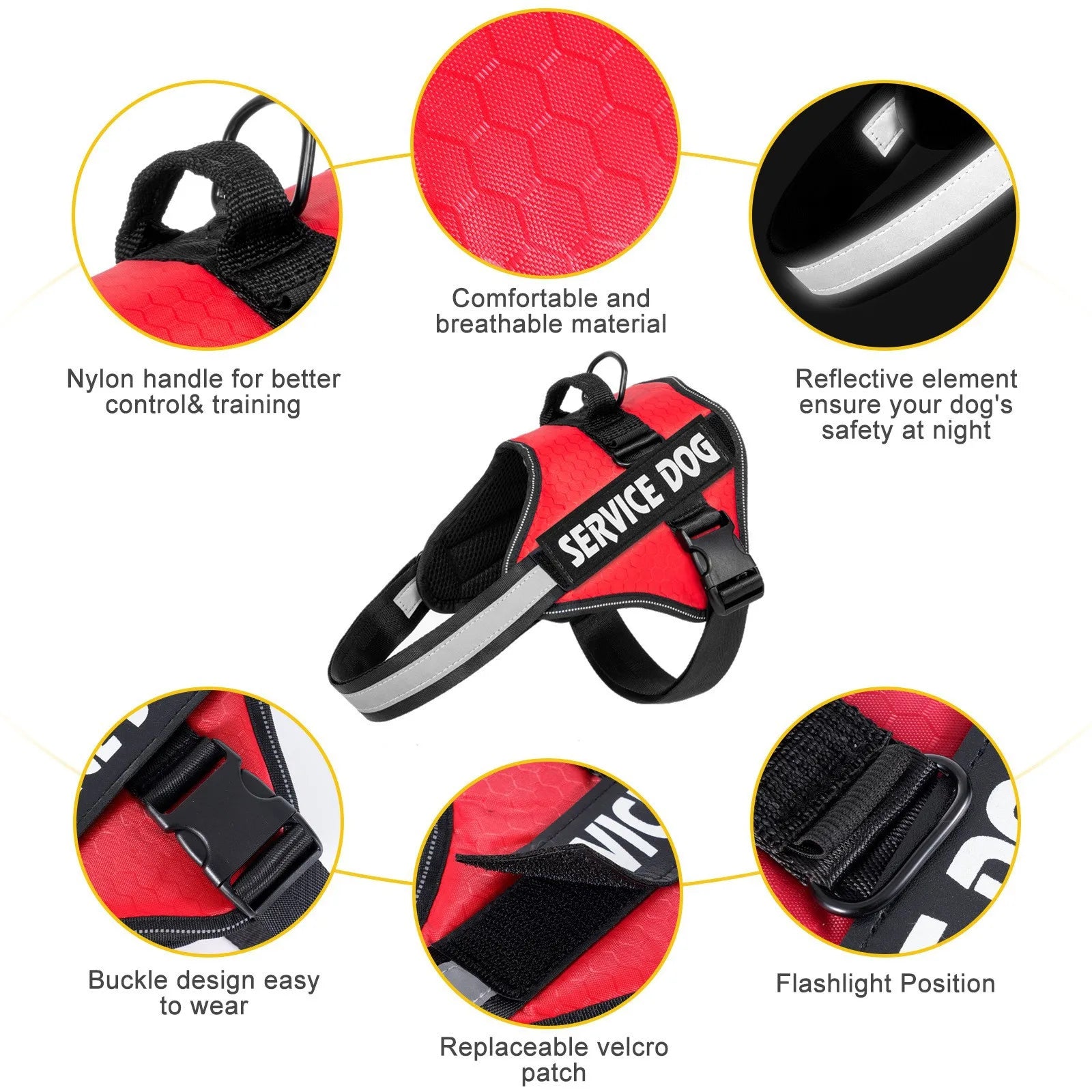 Service Dog Vest Harness; Chest Strap