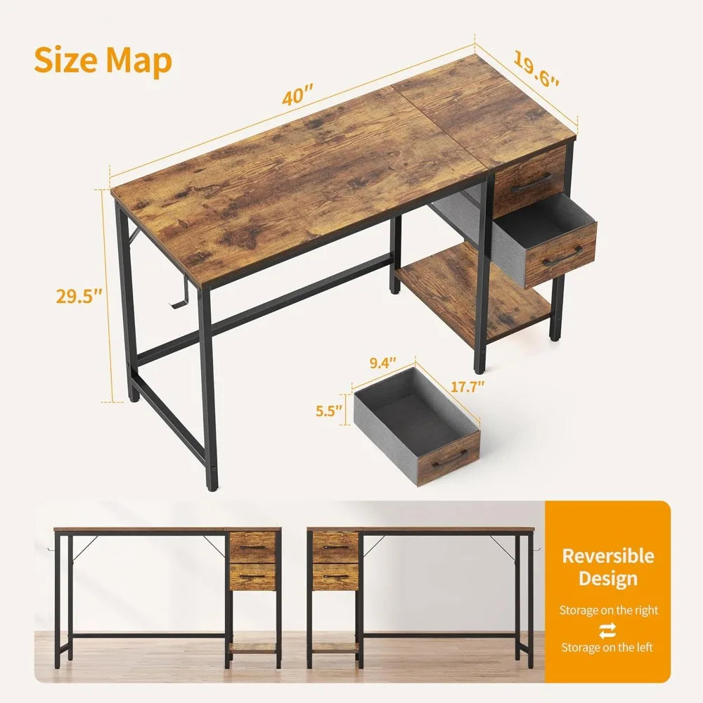 Desk with Two Drawers for Study and Writing