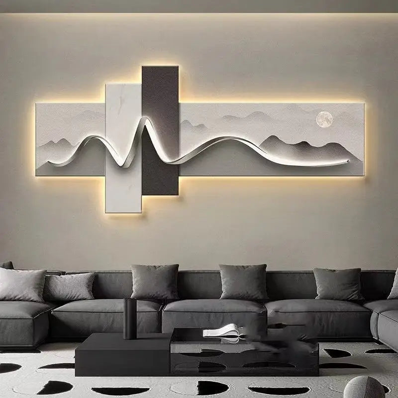 Luxury Modern Wall Art, LED Ambient Lighting
