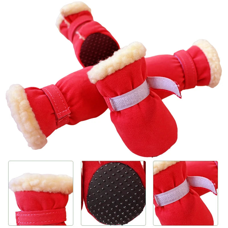 4pcs Winter Snow Boots for Dogs