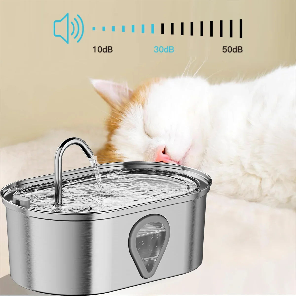 3.5L Pet Fountain with Water Level Window
