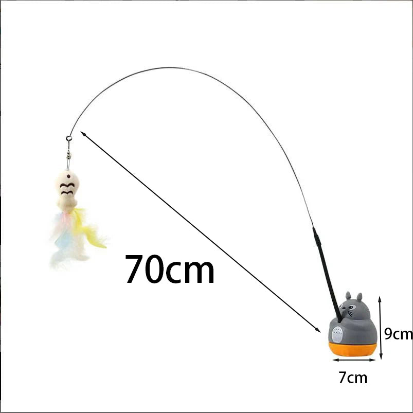 Interactive Cat Toy; Self-Rotating  Fishing Toy