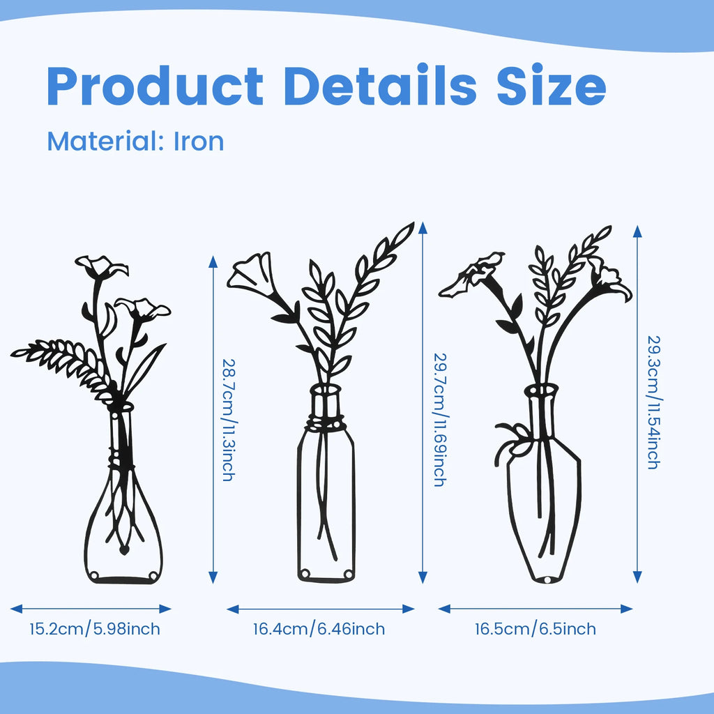 Floral Metal Sculptures Hanging Wall Decor
