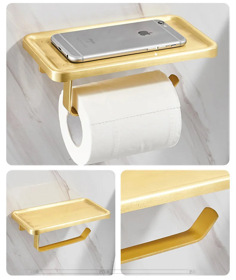 Elegant Brushed Brass Bathroom Accessories