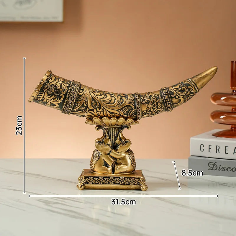 New Modern Art Ornamental Horn with Stand