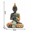 Buddha Sculpture, Green Resin, Handmade Fengshui Figurine