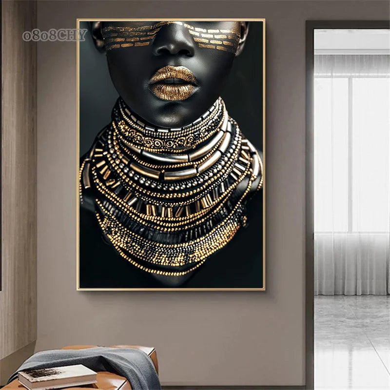 African Black Woman Wall Art Canvas Prints