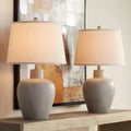 Country Cottage 27" Table Lamps, Fabric Shades, Set of 2