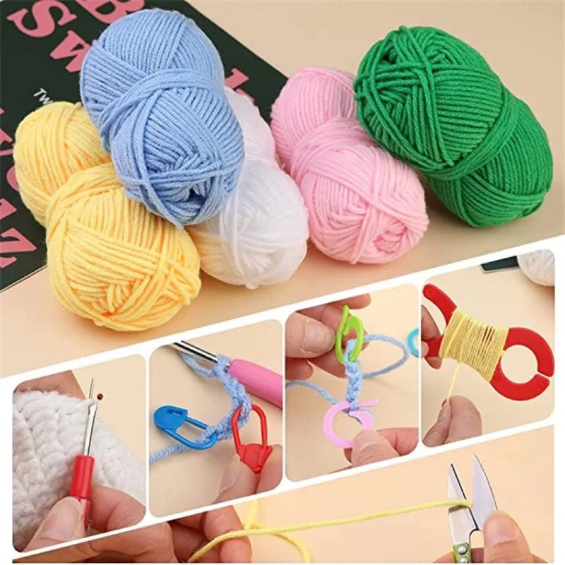 Complete Set of Crochet Knitting Materials; Portable Bag