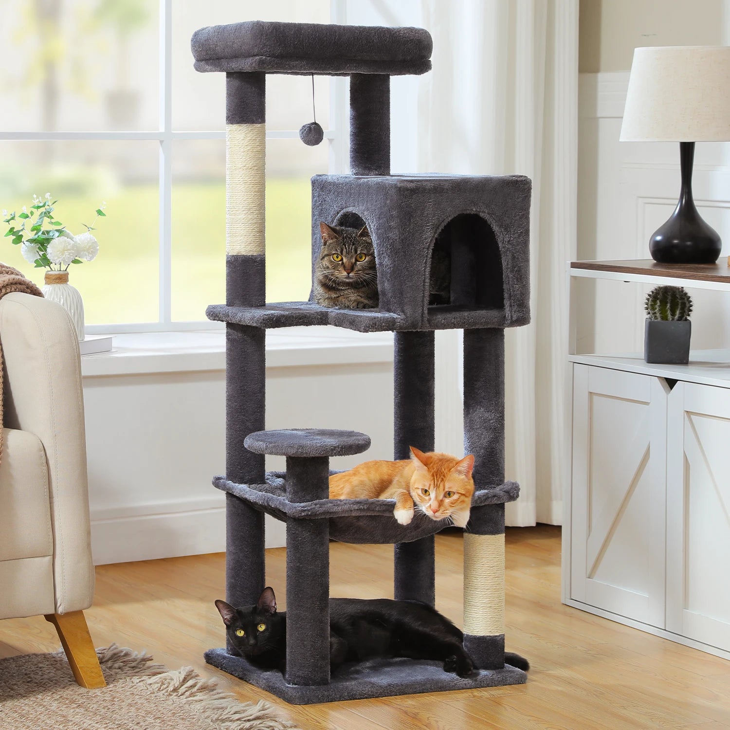 5-Level Cat Tower, 45" with Top Perch