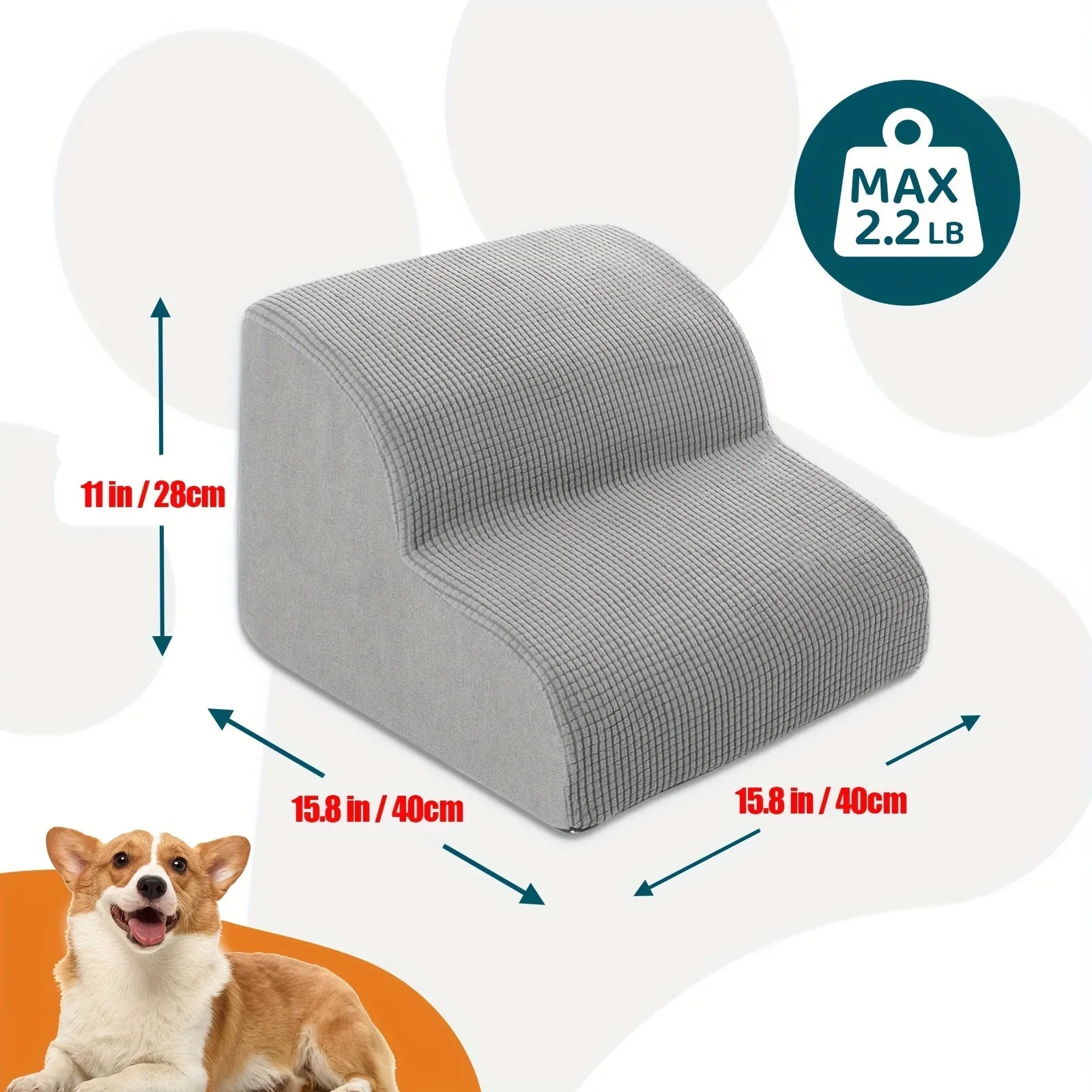 2/3/4 Tier Pet Stairs, Ramp, Washable Cover