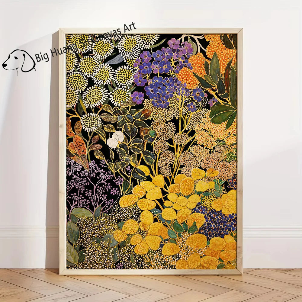 Yayoi Kusama Inspired Botanical Retro Artwork Prints