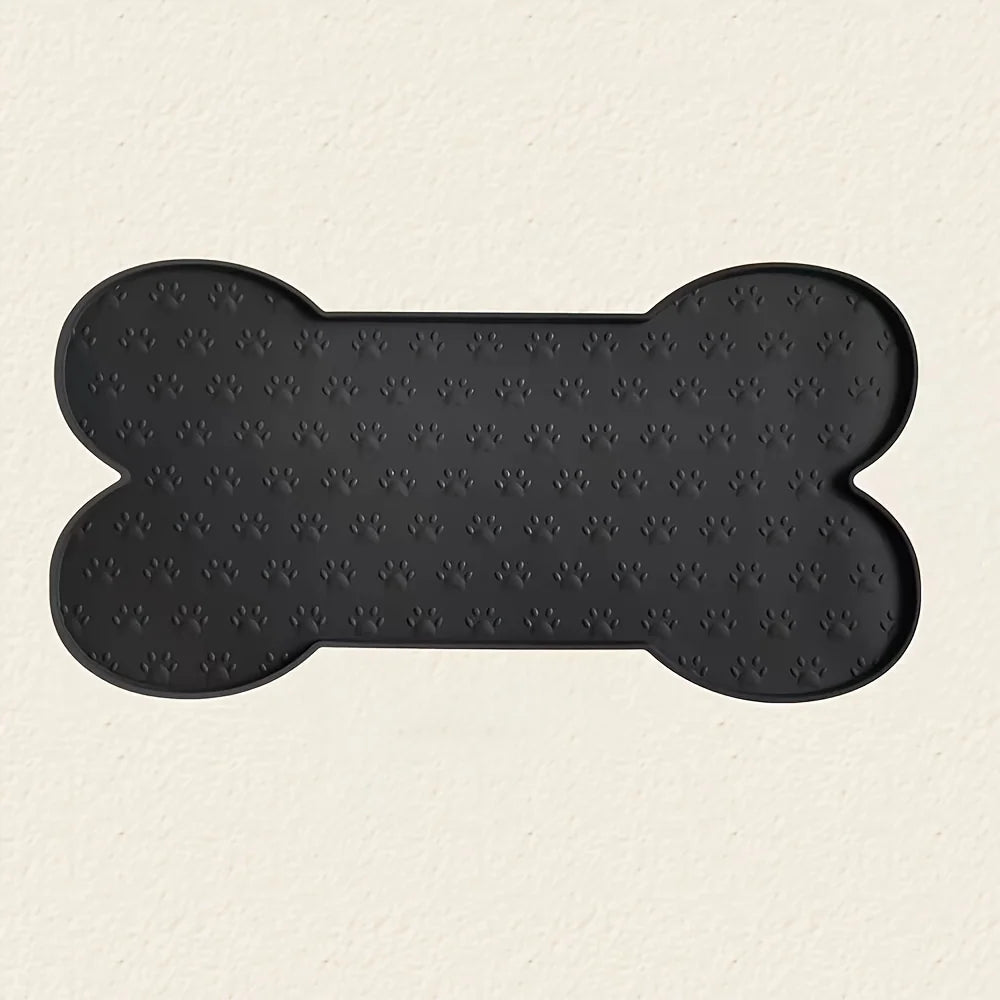 Silicone Dog Feeding Mat; Non-Slip, Raised Edges