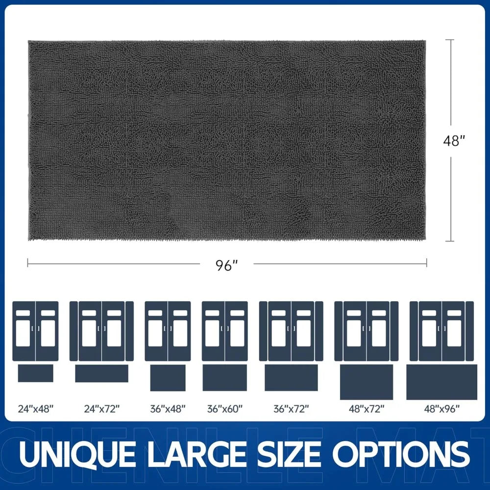 Premium Chenille, Super Absorbent, Washable Mat 96" x 48"