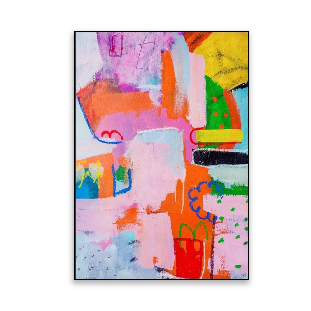 Abstract Mid Century Wall Art Canvas