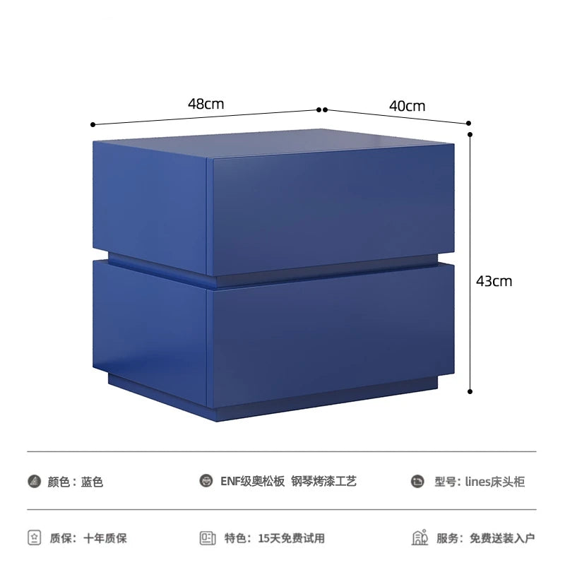 Modern Minimalist Bedside Nightstand; Luxury Decor