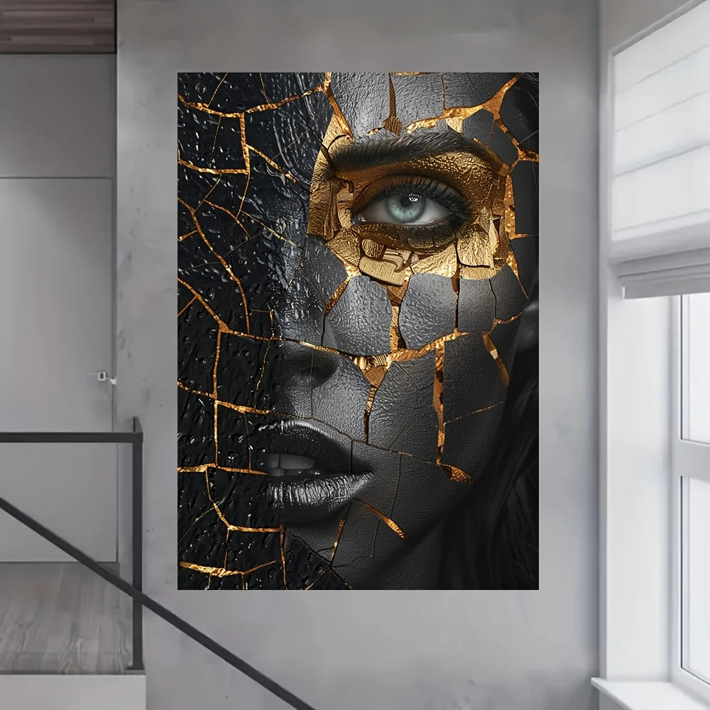 Modern Art Mosaic Woman on Canvas Painting