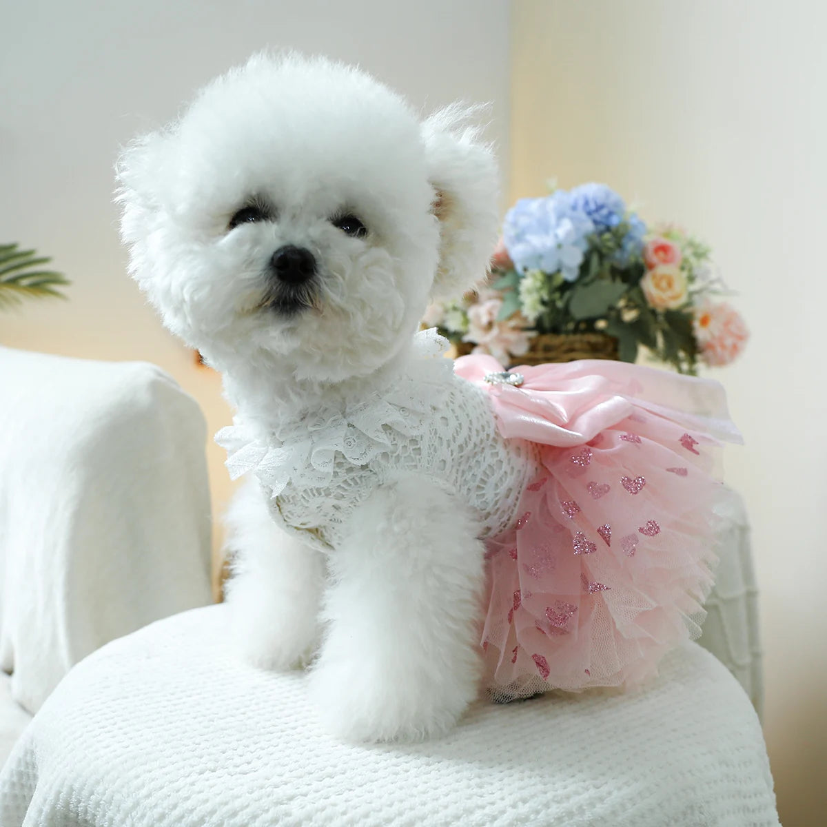 Puff Heart Pink Skirt Wedding/Princess Dress