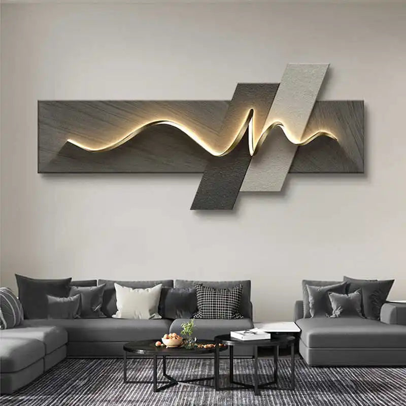 Luxury Modern Wall Art, LED Ambient Lighting
