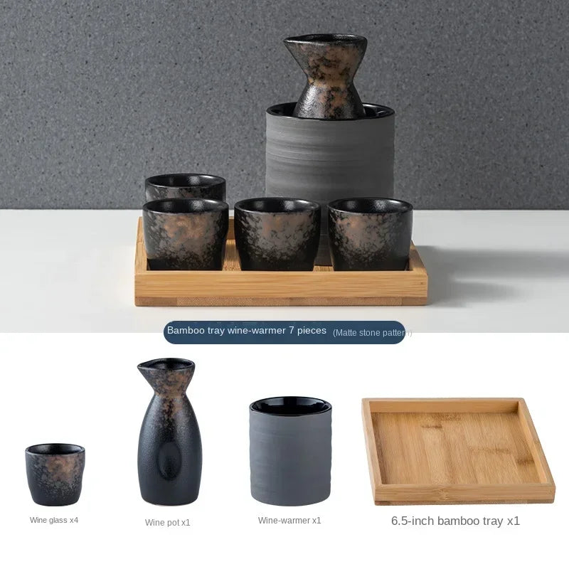 Handmade Japanese Style Sake Warmer & Cups