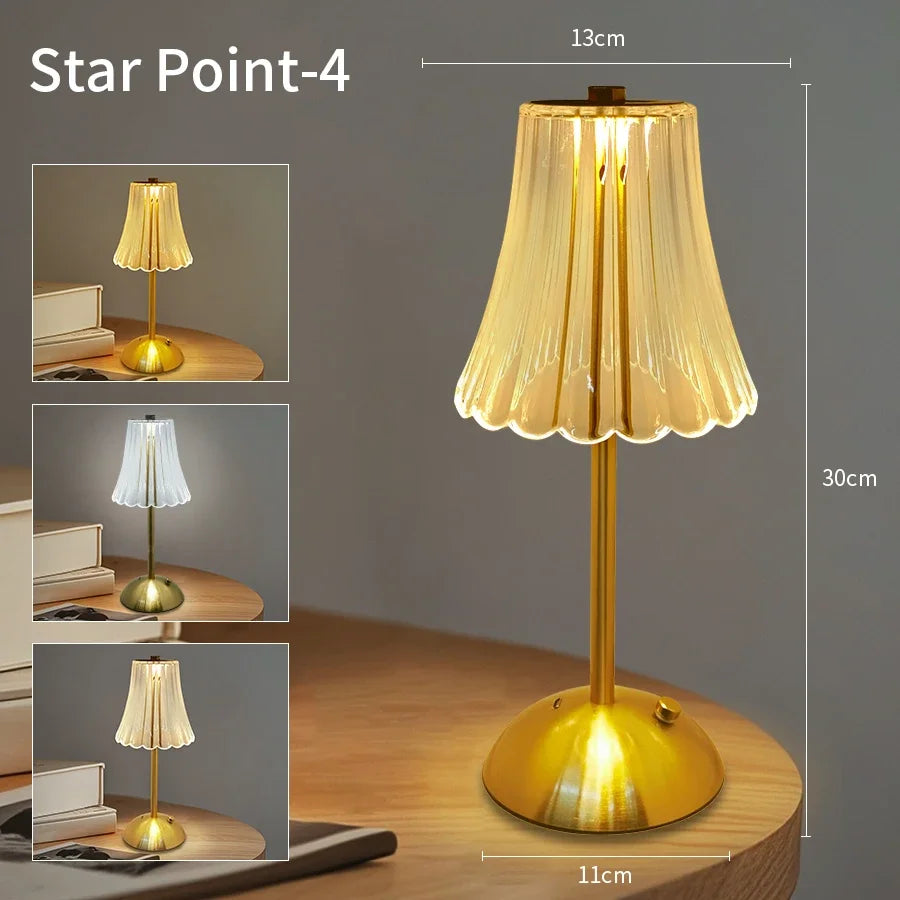 LED Table Lamp, Touch Sensor, Wireless; 4 Styles