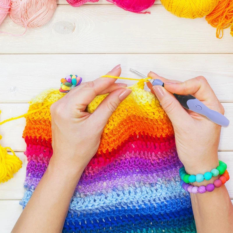 LED Light-Up Crochet Hook Set, USB Rechargeable