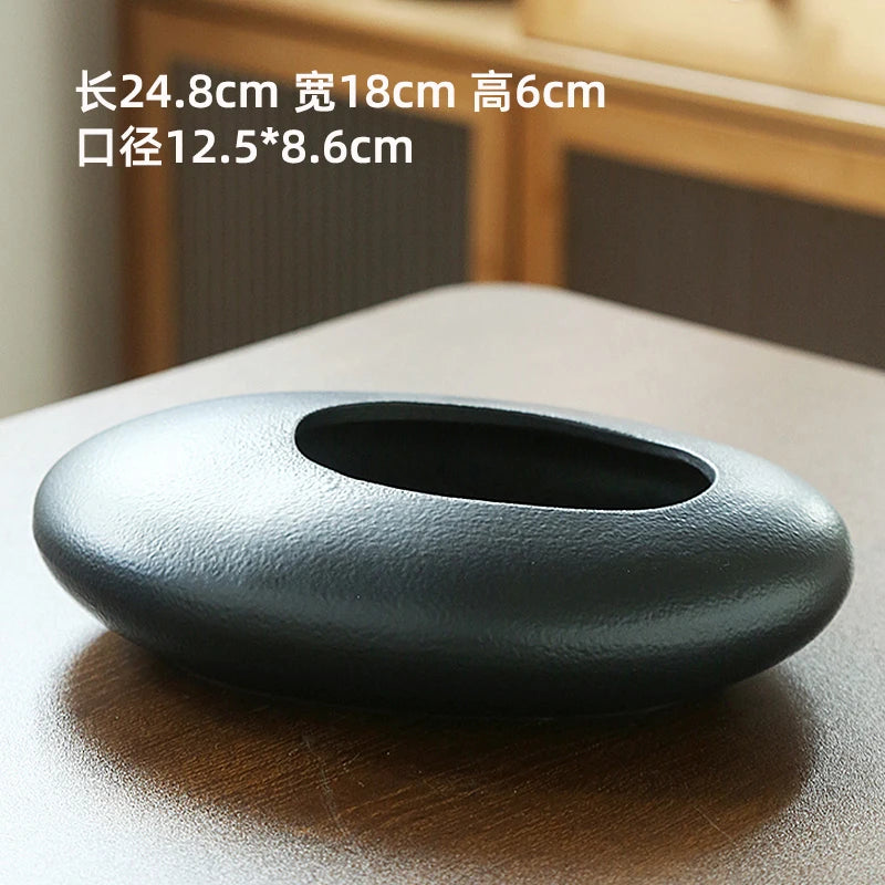 Modern Minimalist Ceramic Pot; 2 Sizes, 2 Colors