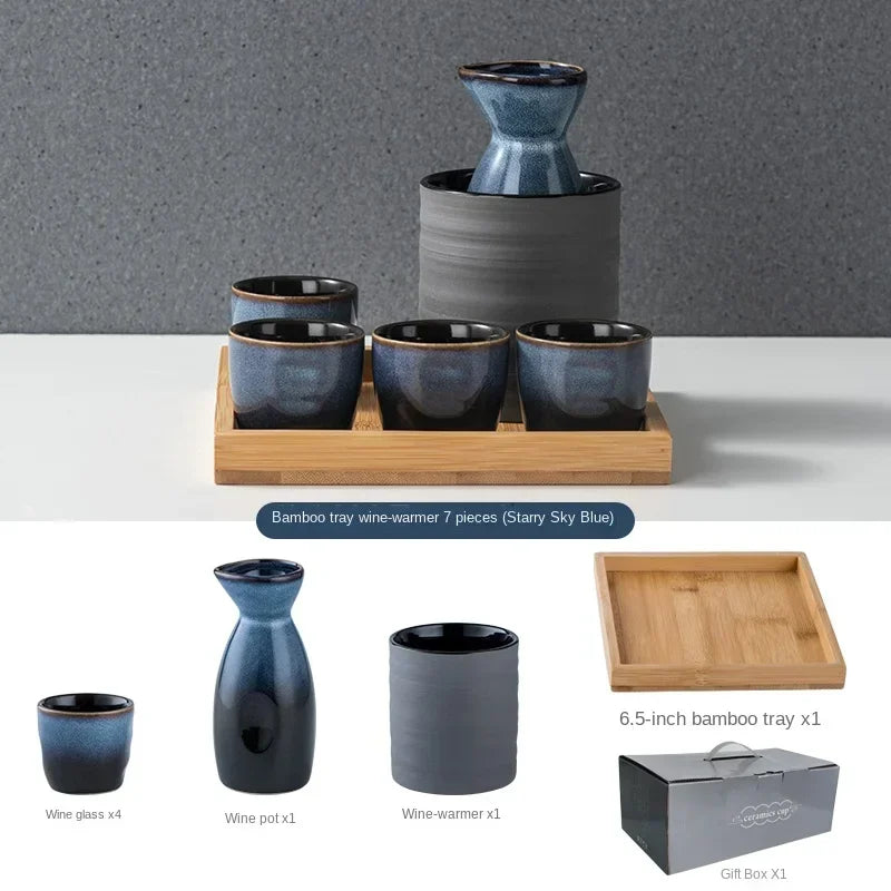 Handmade Japanese Style Sake Warmer & Cups