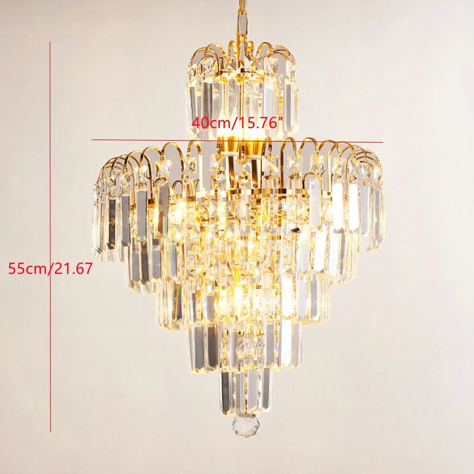 Luxury LED Crystal Chandelier, with Gold Accents